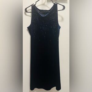 Elegant Blue Velvet Dress